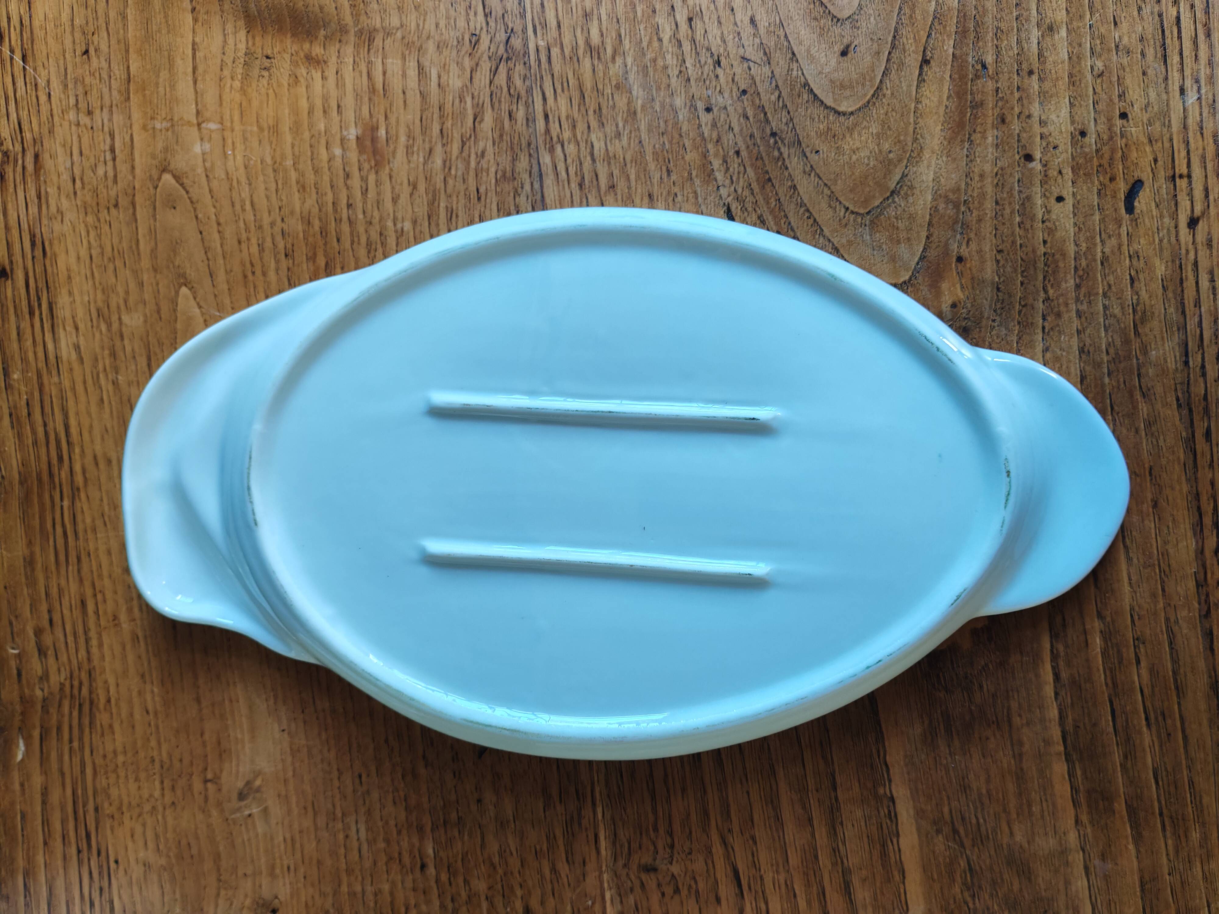 Vintage Porcelain Foie Gras Tray | Oval Duck/Swan Shaped Dish