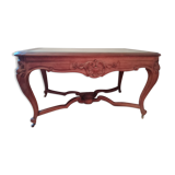 Carved log table