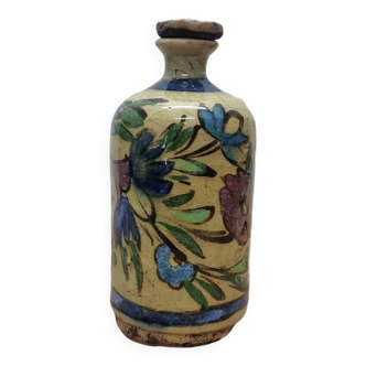 Antique Persian Qajar Ceramic Round Bottle, Circa 1900
