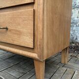 Chiffonnier pieds compas bois brut 1950