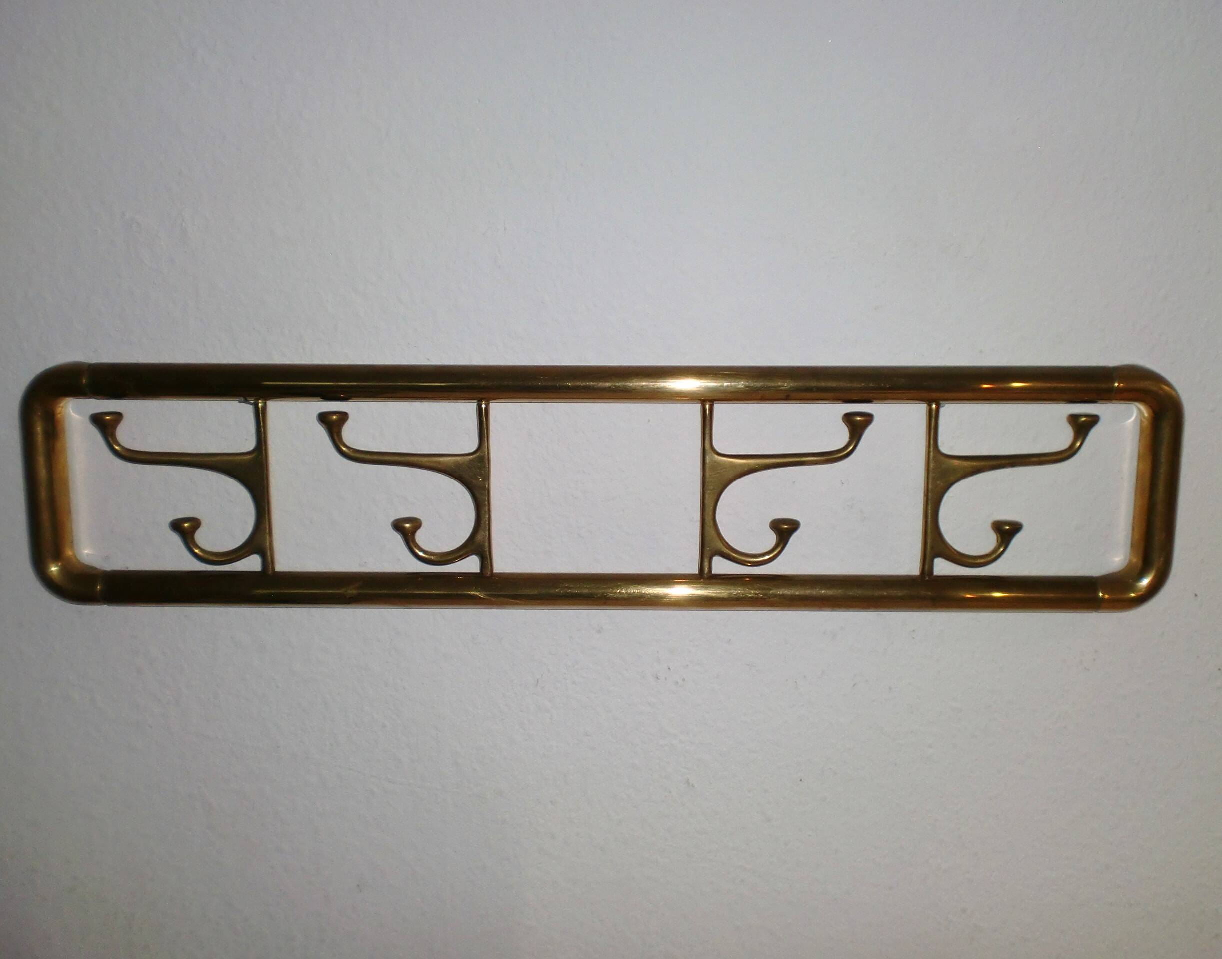 Porte-manteau Art déco en laiton, années 1950, Vintage, Mid-Century, Autriche