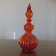 Empoli Italy decanter in orange structured glass 60s 70s