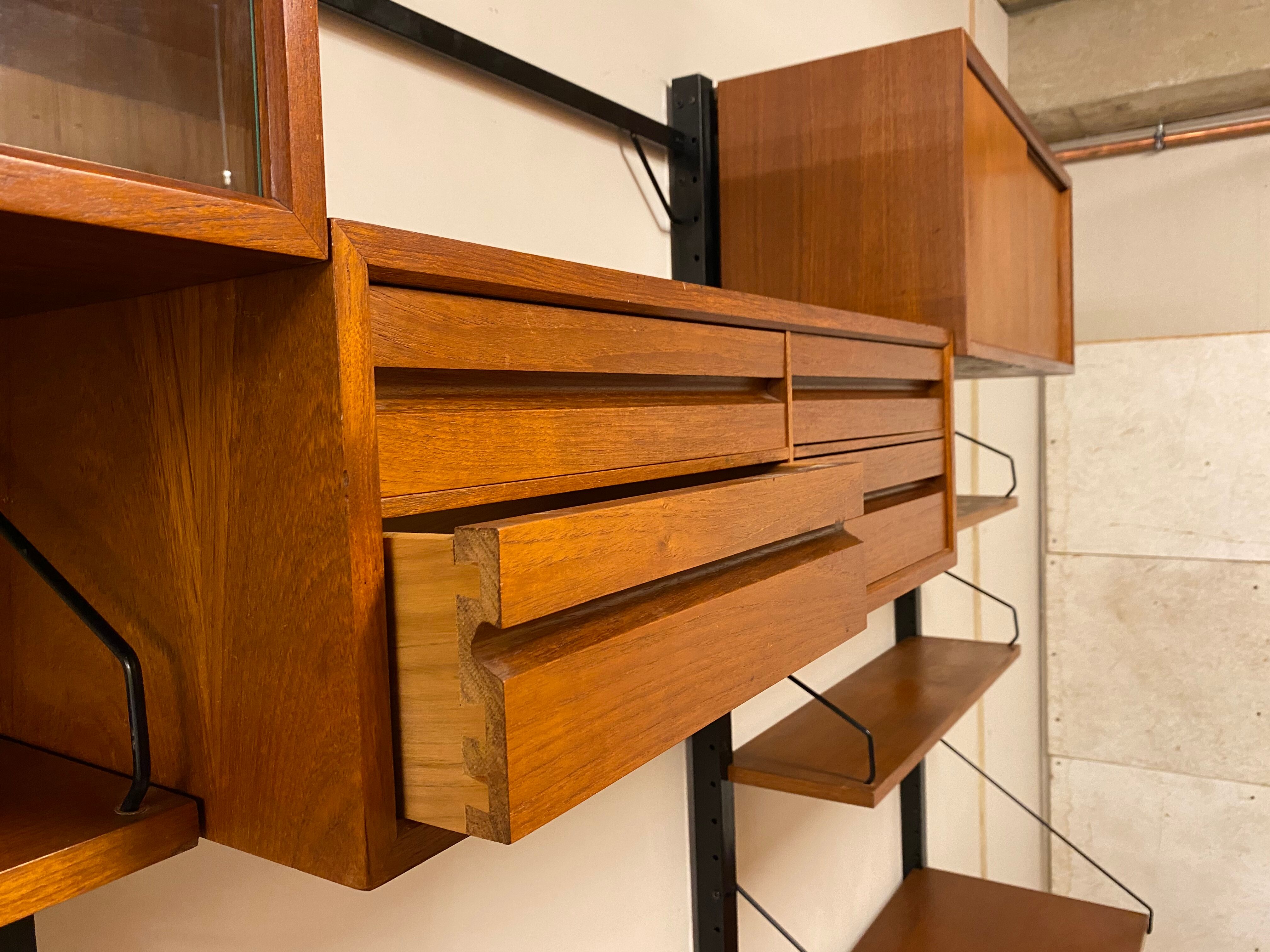 Vintage Scandinavian Teak wall unit by Poul Cadovius for royal system, 1950s