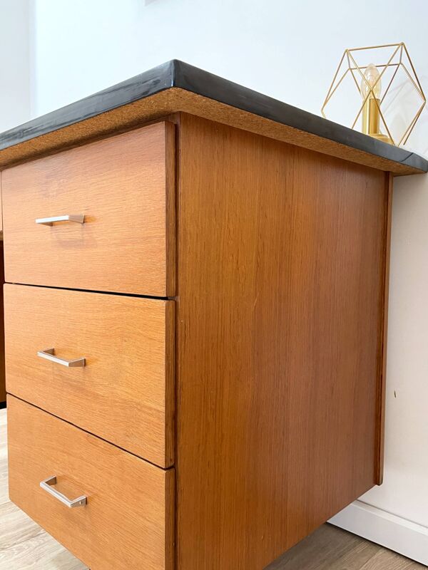 Bureau vintage bois & formica – années 60/70