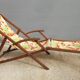 Chilean duo vintage wooden deckchairs with footrest