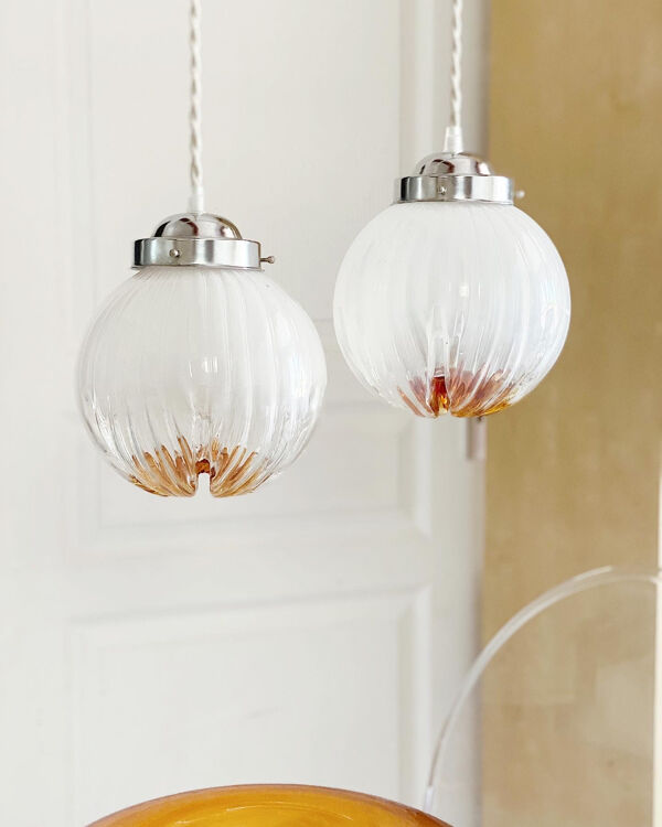 Suspensions Maxi globe Mazzega en verre de Murano