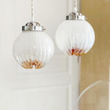 Mazzega Maxi globe pendant lights in Murano glass