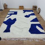 Azilal Vintage Rug 300x200 cm - Blue Abstract Patterns