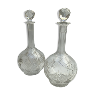 Pair of crystal decanters