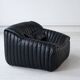 Cinna Ligne Roset Black Leather Armchair attributed to Annie Hieronimus, 1970s