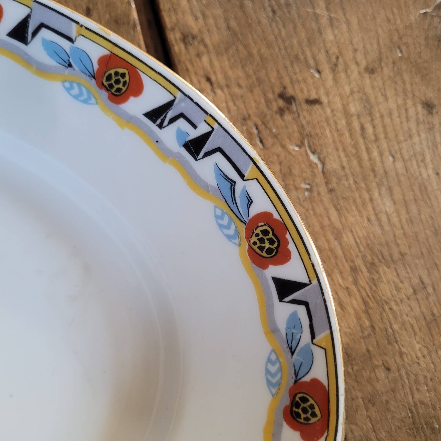 Large oval Art Deco platter MLV France 1930s