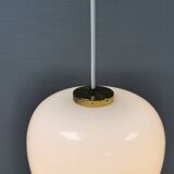 Hanging lamp in opal glass with brass top from Danish Fog&Mørup 1970s