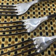 Set of 3 silver-plated dessert forks from Christofle and Spatours