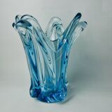 Blue seguso vase in murano glass, italy, 1970