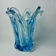 Blue seguso vase in murano glass, italy, 1970
