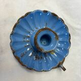 Bougeoir émaillé bleu