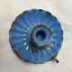 Blue enameled candle holder