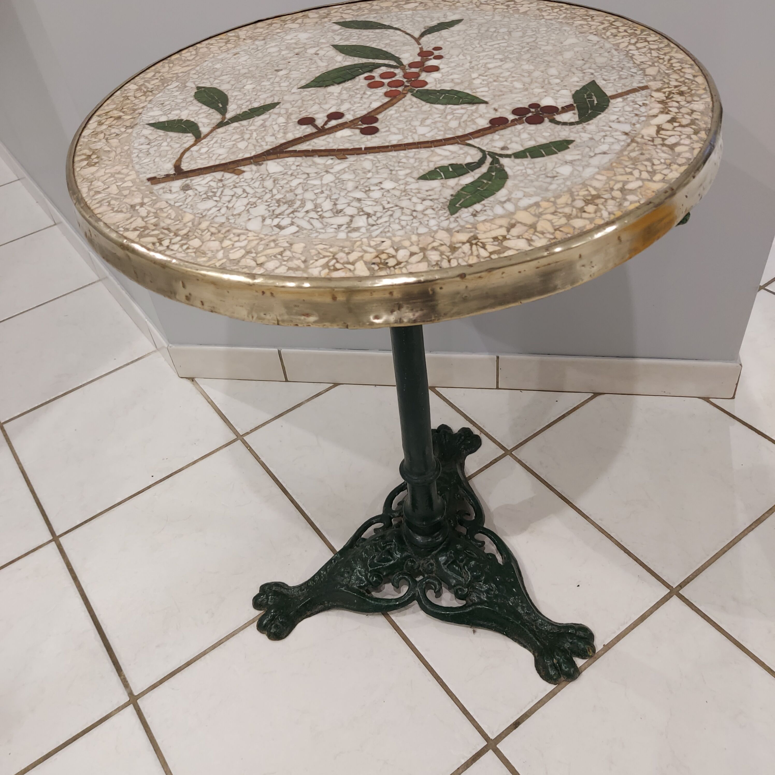 Pair of gueridon tables from Parisian bistro 1900s