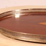 19th century silver-plated metal and mahogany tray