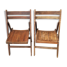 Pair of vintage wooden folding chairs (possibility of 2 additional lots)