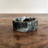 Vintage black and white marble round ashtray