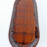 Plat Ovale Ancien Faïence K&G Luneville Décor Quadrillé 37 x 15.5 cm