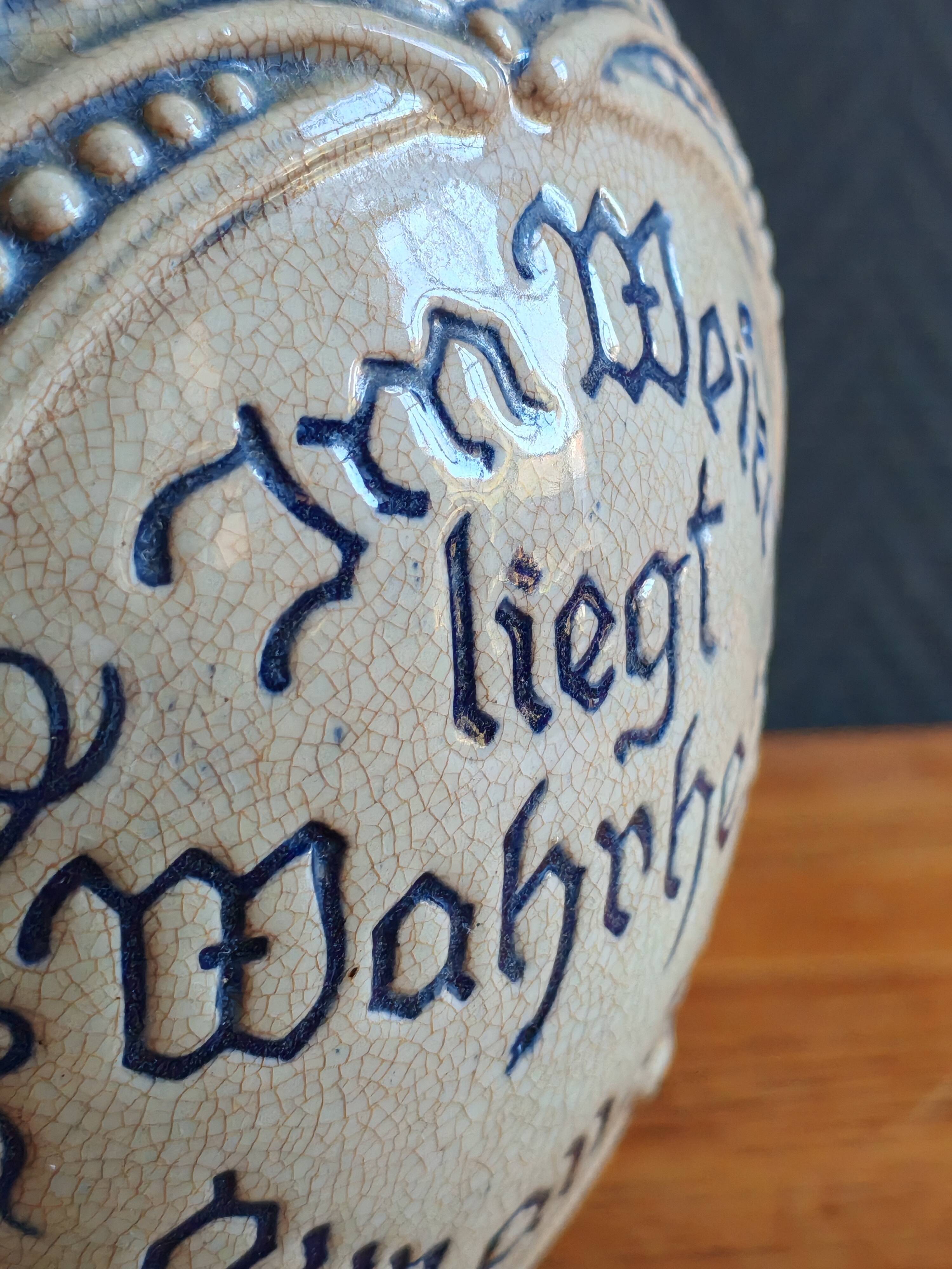 Old Stoneware Wine Jug from Westerwald, Germany