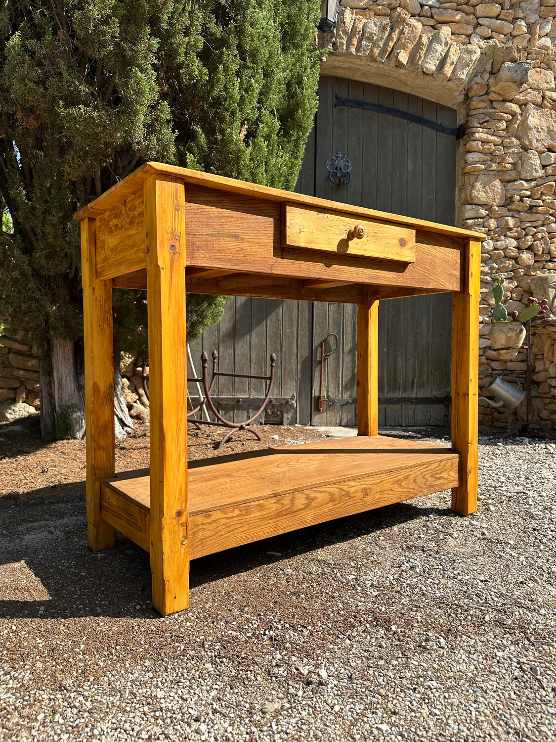 Old wooden workbench