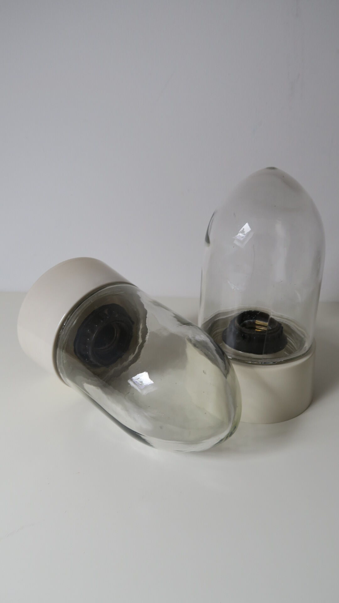 2 lamps, wall lamp or table lamp, ball shape, 50s