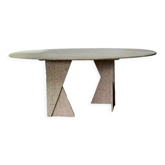 80s travertine dining table