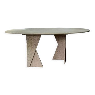 Table à manger en travertin des années 80