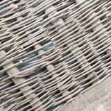 Set of 2 old large baskets with logs wood and wicker