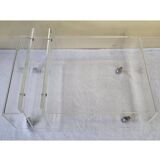 Vintage plexiglass coffee table and magazine rack, 1970s