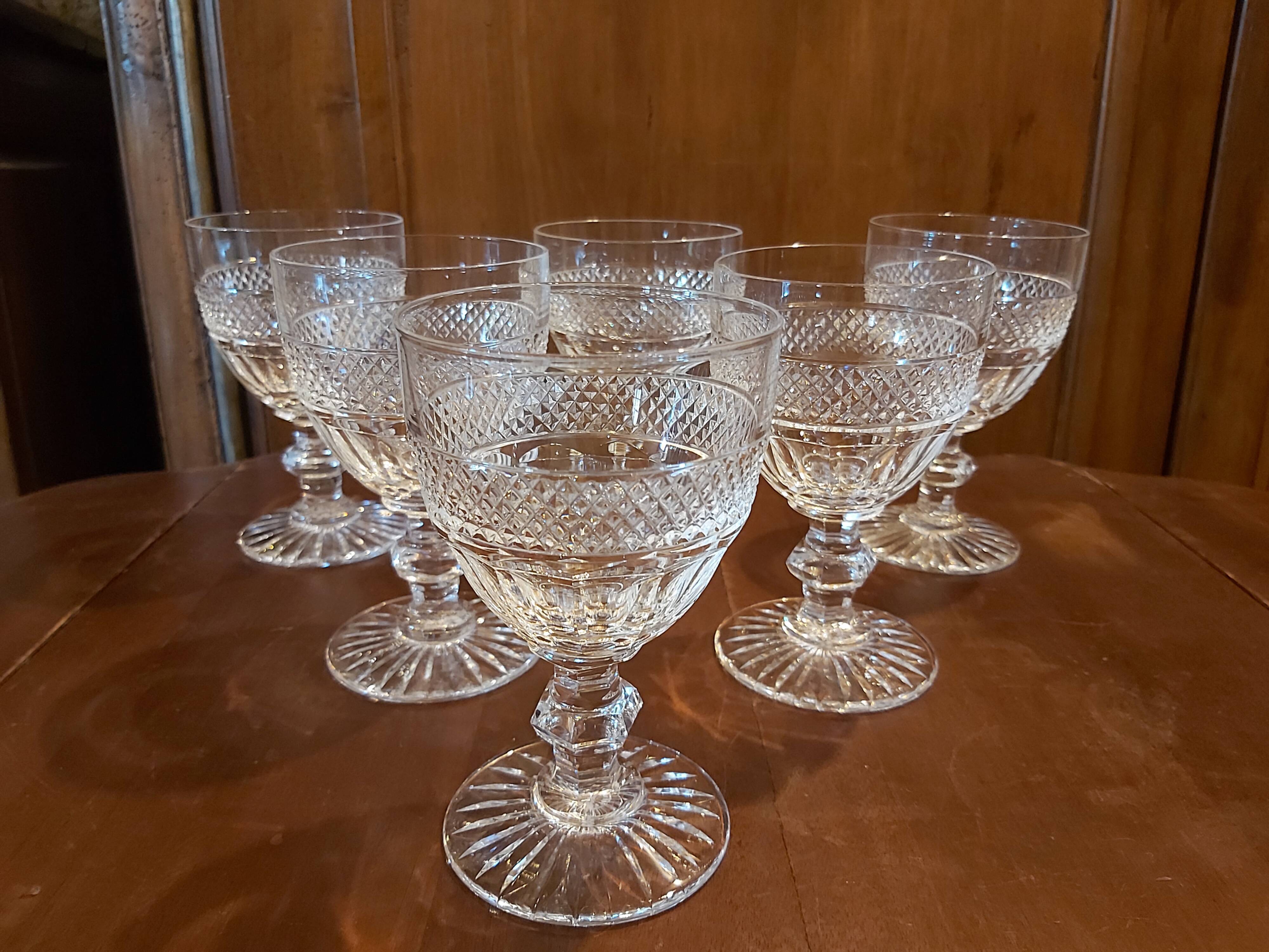 6 crystal glasses of Saint Louis model Trianon h 14 cm