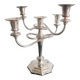 Five-branch chandelier, silvered, silver-plated brass, Italy, 1960s.