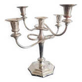 Five-branch chandelier, silvered, silver-plated brass, Italy, 1960s.