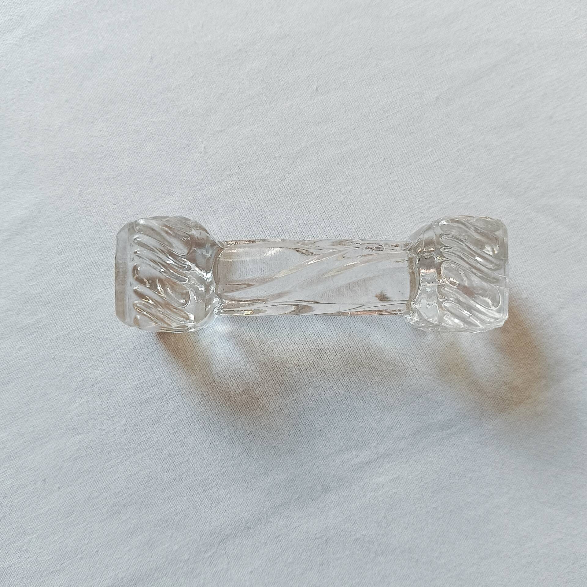 Set of 10 antique twisted moulded glass knife rests – Art Deco style