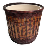 Rattan and ceramic pot cover 70s