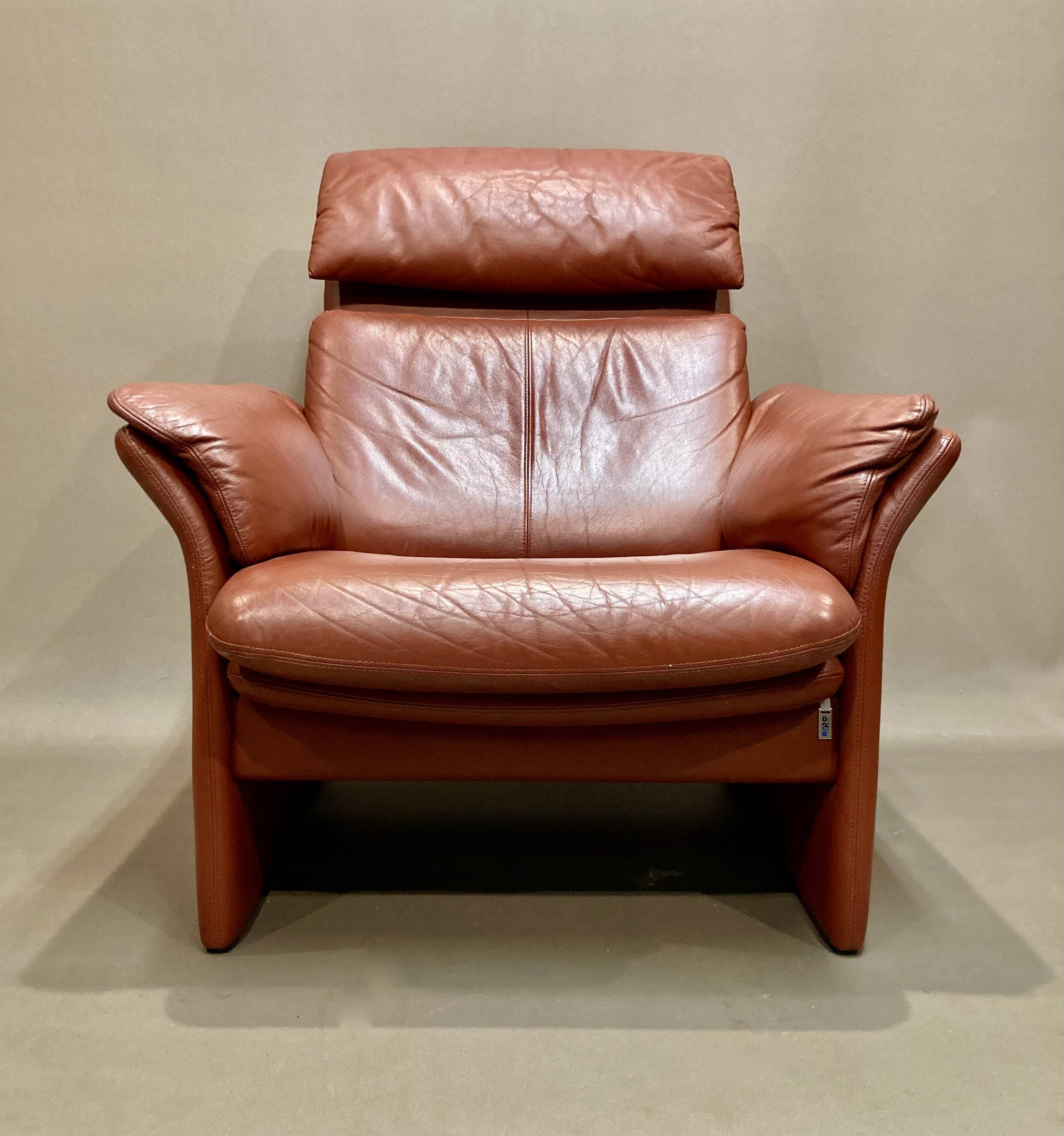 "Erpo" high designer leather armchair