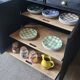 Large wooden and black sideboard