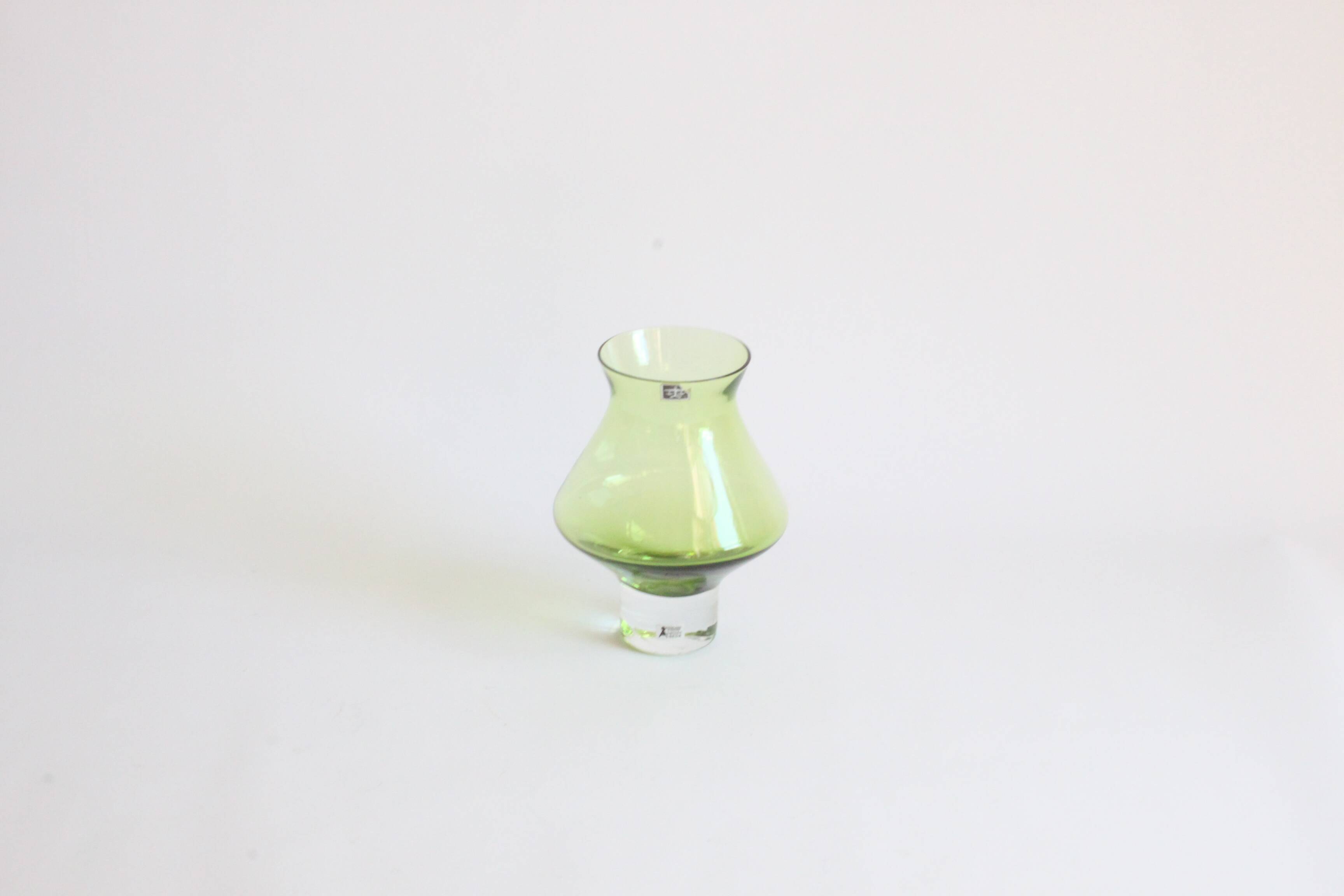 Space age green vase by Bo Borgstrom for Aseda Sweden 1960s