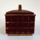 Art Deco box in burgundy ceramic art Poët Laval