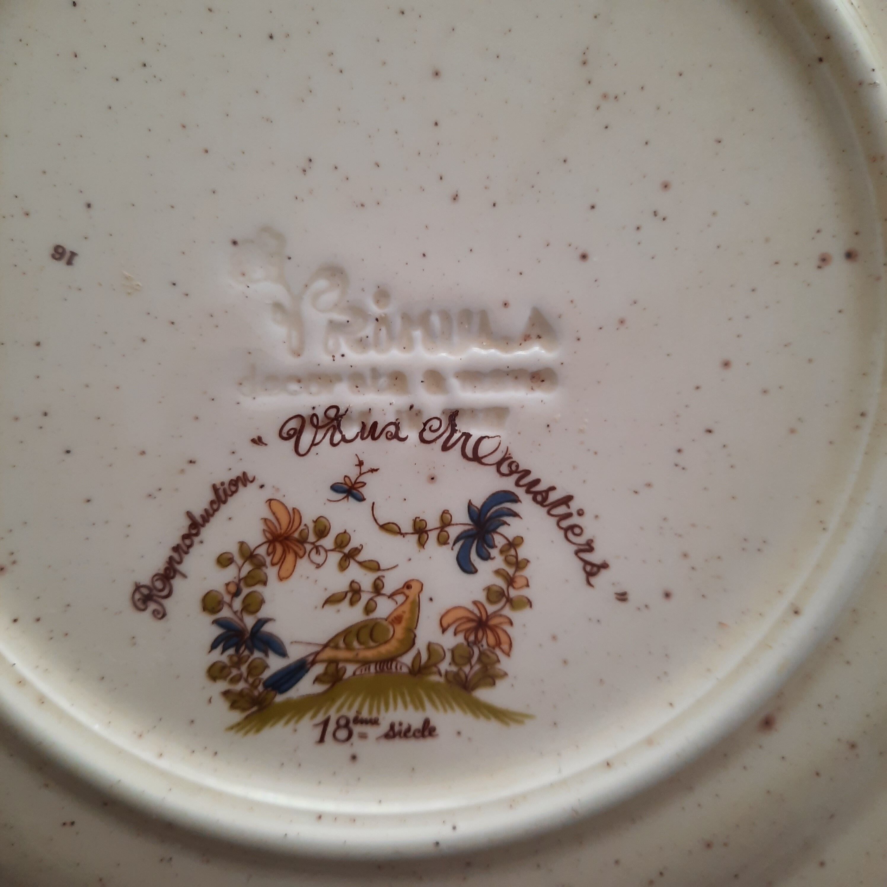 Decorative plate - Vieux Moustier