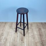 Brutalist bar stool in stained oak
