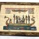 Papyrus égyptien sous verre dans cadre en bois
