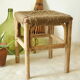 Vintage handcrafted bamboo and rope stool