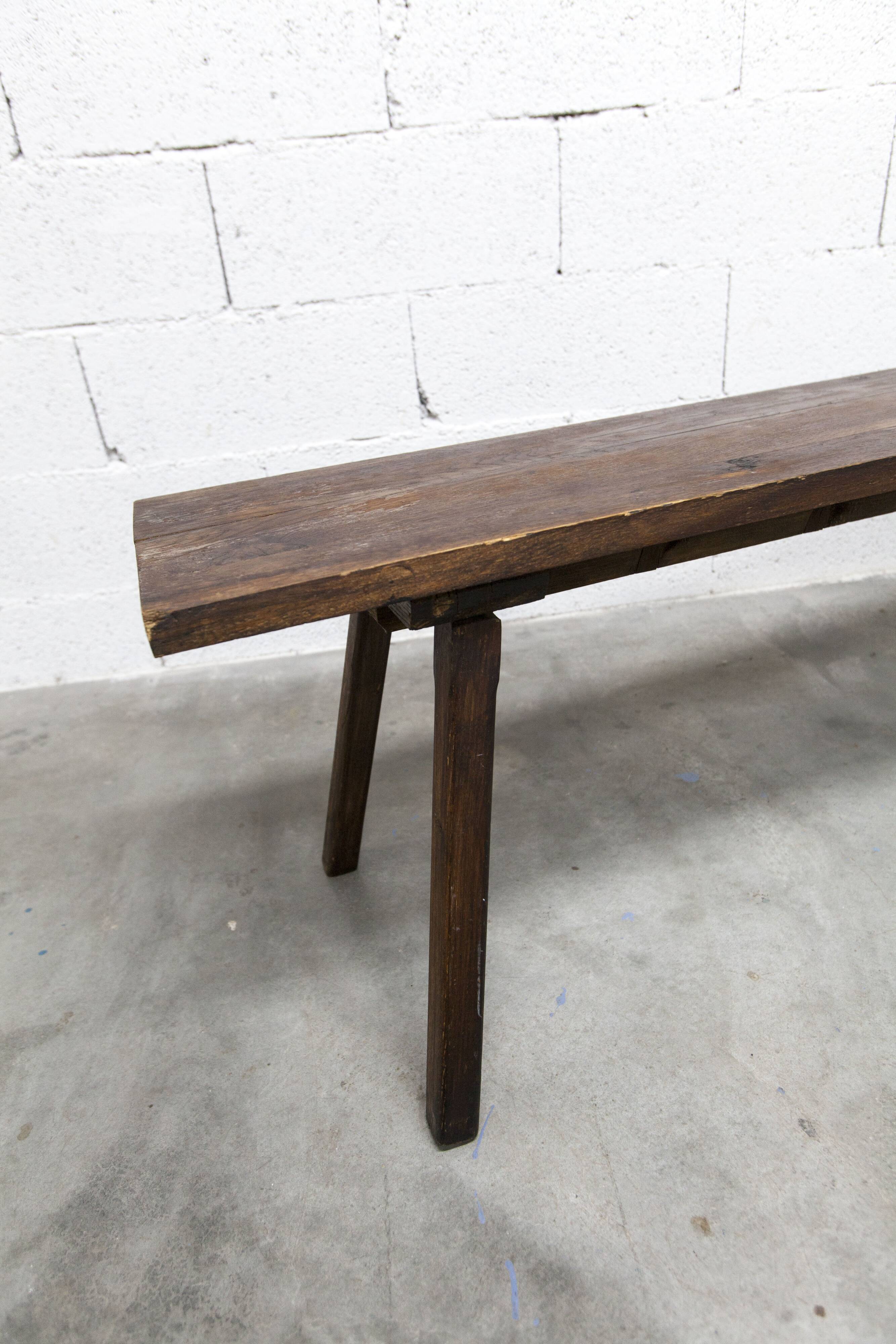 Artisanal bench 1960 brutalist 175cm