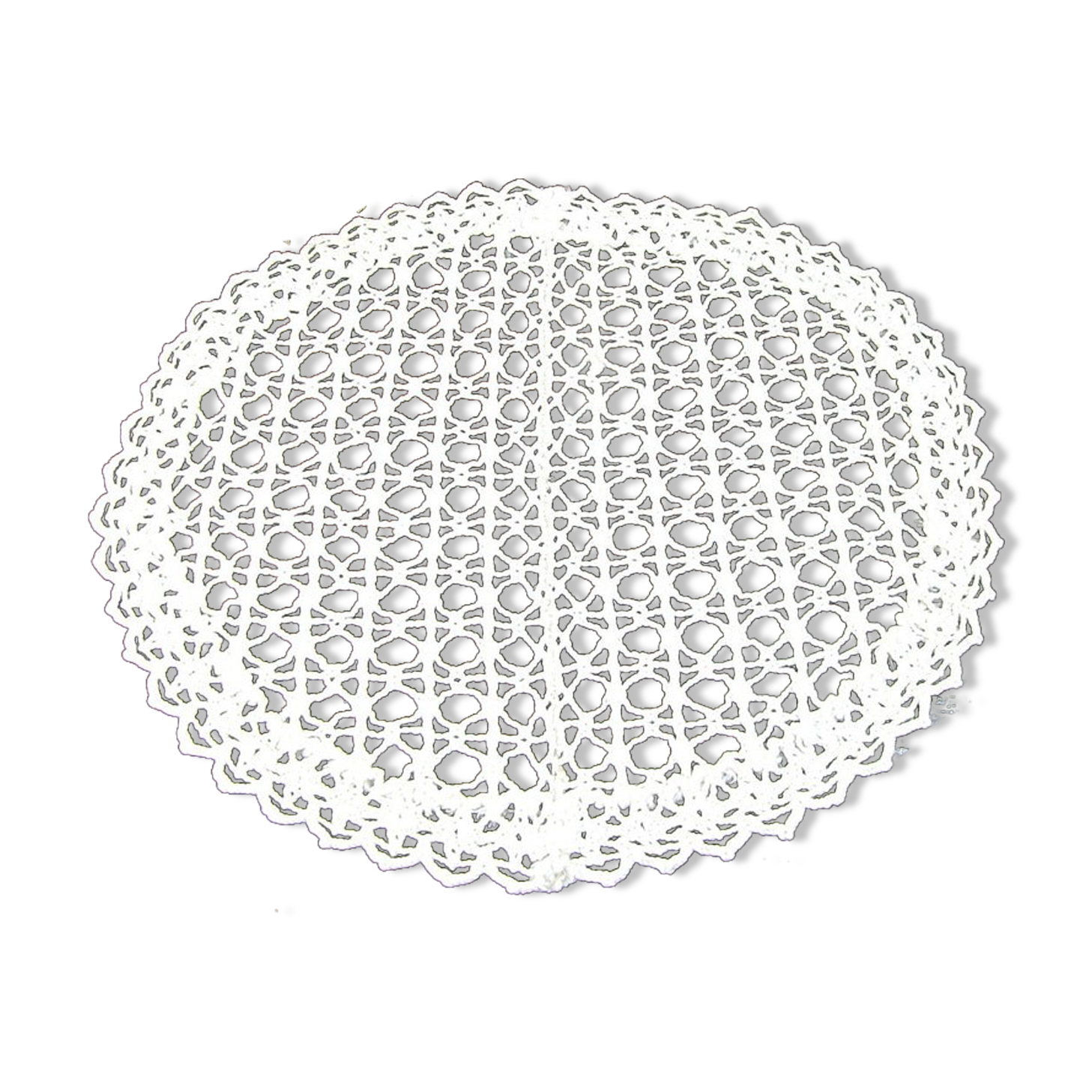 Handmade oval placemat in crocheted cotton lace