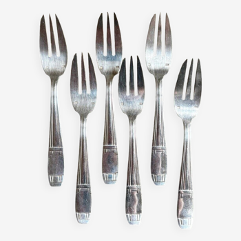 6 silver-plated dessert forks