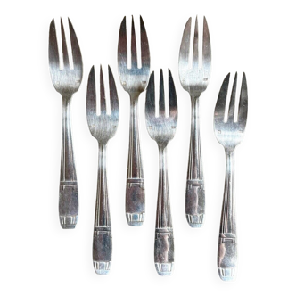 6 silver-plated dessert forks